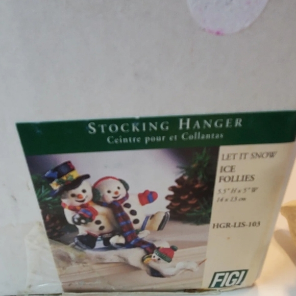 Figi Graphics Inc Ice Follies Skating Snowman Resin Stocking Hanger Vintage 1999 - Picture 9 of 12